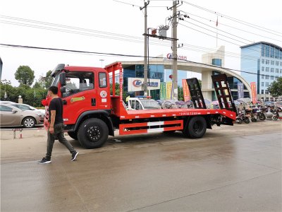 華神160馬力單橋平板運輸車